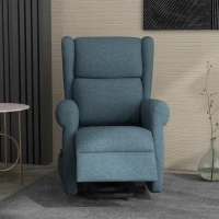HOMCOM Wingback Lift Chair for Elderly, Power Chair Recliner with Footrest, Remote Control, Side Pockets, Blue(m-9)
