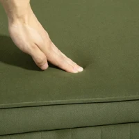 HOMCOM Upholstered Bedroom Bench, Channel Tufted Ottoman Bench with Thick Padding and Metal Legs, Dark Green(m-10)