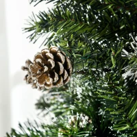 HOMCOM 6' Artificial Pencil Christmas Tree with Snow Frosted Branches, Auto Open, Steel Base(m-10)