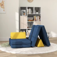 Qaba 6 Pieces Foam Climbing Blocks for Toddlers with Washable Cover, Climb and Crawl, Blue(m-10)