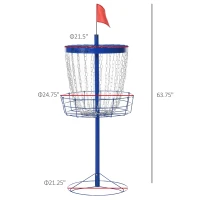 Soozier Portable Disc Golf Basket Target with 24-Chain, Travel Bag, Dark Blue(m-3)
