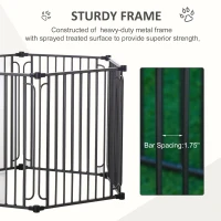 PawHut Heavy-Duty Metal Dog Playpen, Outdoor Pet Cage Kennel, Indoor Puppy Exercise Fence Barrier with Weather-Resistant Polyester Roof, Locking Door, 83"L x 48"W x 47"H(m-6)