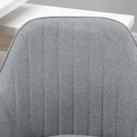 Vinsetto Mid-Back Task Chair, Fabric Home Office Chair, Swivel Desk Chair with Tub Shape Design & Lined Pattern Back for Living Room, Bedroom, Gray(m-8)