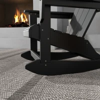 Outsunny Outdoor Rocking Chair, HDPE Adirondack Porch Rocker Chair for Garden, Patio, Black(m-9)