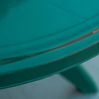 Outsunny 36.25" Dia Round Plastic Patio Table with Umbrella Hole, Outdoor Bistro Dining Table, for Bar, Garden, Backyard, Poolside, Yard, Green(m-9)