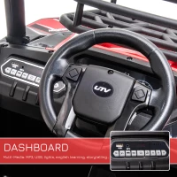 Aosom 12V Kids UTV with Music, Lights, MP3/USB, Suspension System, Remote Control, Red(m-5)