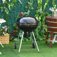 Outsunny Portable Kettle Charcoal Grill for Outdoor Grilling Heat Control BBQ Barbecue(m-8)