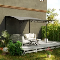 Outsunny 10' x 8' Outdoor Pergola and Patio Gazebo for Garden, Camper, Deck, Doors and Windows, Dark Gray(m-10)