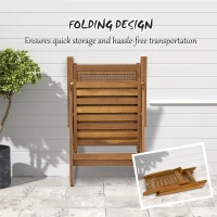Outsunny Outdoor Folding Chair with Adjustable Back, Wood Foldable Dining Chair with Slatted Seat, Armrest, Teak(m-5)