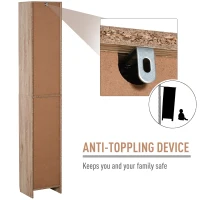 HOMCOM 67" Narrow Bathroom Storage Cabinet, Tall Freestanding Floor Cabinet, Bathroom Linen Cabinet with Doors and Adjustable Shelves(m-4)