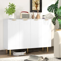 HOMCOM Modern Kitchen Storage Cabinet, Sideboard Buffet Cabinet with Adjustable Shelves for Kitchen Hallway, White(m-8)