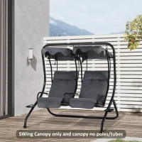 Outsunny 84A-052 Series 2-Seater Swing Canopy Replacement Top Cover, Gray(m-10)