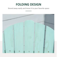 Outsunny Folding Adirondack Chair, Muskoka Chair with Pull-out Footrest, Outdoor Wooden Fire Pit Lounger for Patio, Porch, Poolside, Garden, Green(m-6)