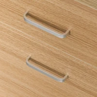 Vinsetto 2 Drawer File Cabinet with Lock and Keys, Mobile Vertical Filing Cabinet with Wheels and Drawers, Home Office Cabinet, Natural(m-10)