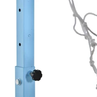 Soozier Poolside Basketball Hoop Stand, 36.5"-48.5" Height Adjustable Portable Hoop System w/ Clear Backboard & Fillable Base for Whole Family, Blue, White(m-9)