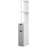 kleankin Bathroom Storage Cabinet with Open Shelves, Grey(m-11)