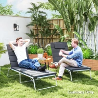 Outsunny Foldable Chaise Lounge Cushion Set of 2, Outdoor Lounge Chair Cushion Set, UPF50+ 230gsm Olefin, 80" x 26" Dark Gray(m-7)