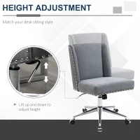 Vinsetto Mid Back Home Office Chair, Task Chair with Tilt, 360° Swivel, Padded Desk Chair with Adjustable Height, Grey(m-4)