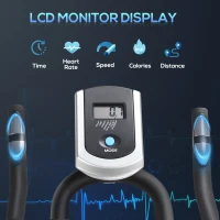 Soozier Upright Exercise Bike, Home Gym Cycling Fitness Machine, Equipment with Adjustable Resistance LCD Monitor Bottle Holder, Sliver(m-4)