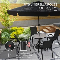 Outsunny 19" Patio Umbrella Base, 26 lbs Concrete Heavy Duty Umbrella Stand, Round Patio Umbrella Holder for 1.5"/1.9" Umbrella Poles for Outdoor, Lawn, Poolside, Black(m-4)