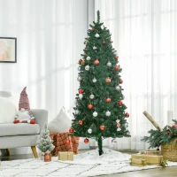 HOMCOM 6' Artificial Christmas Tree, Unlit Xmas Tree with Realistic Branch Tips for Indoor, Home, Holiday, Green(m-10)