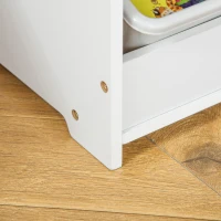 Qaba 3-Piece Kids Table and Chair Set Writing Desk with Storage Boxes Hollow Star Design for Toddler Activities 2-4 Years old, White(m-10)