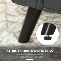 HOMCOM Modern Upholstered Storage Bench with Arms, Linen-Feel Fabric Ottoman Bench for Bedroom Entryway Living Room, Dark Gray(m-7)