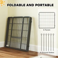 PawHut Heavy Duty Dog Playpen with Door for Medium Dogs, 6 Panels, 31.5"H(m-6)