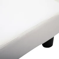 HOMCOM Ottoman Foot Rest, Small Foot Stool with Faux Leather Upholstery, Rectangular Ottoman Footrest with Padded Foam Seat and Plastic Legs, Bright White(m-9)
