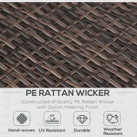 Outsunny 5pcs Outdoor Patio Furniture Set Wicker Conversation Set Footrest Coffee Table(m-4)