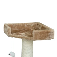 PawHut 71-Inch Cat Tree Furniture Pet Tower House with Scratch Post and Condo, Beige(m-10)