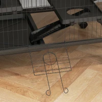 PawHut 5-Tier Rolling Small Animal Cage, Deluxe Guinea Pig Cage, Ferret Cage for Mink Chinchilla Kitten Rabbit, Grey(m-10)