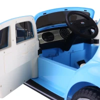 Aosom Licensed Volkswagen Beetle Electric Kids Ride-On Car 6V Battery Powered Toy with Remote Control Music Horn Lights MP3 for 3-6 Years Old Blue(m-9)