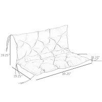 Outsunny Porch Swing Cushion Garden Bench Cushion with Backrest, Non-Slip 2-seater Soft Pad, Swing Chair Mat Replacement for Indoor and Outdoor, 39.4" x 38.6", Black(m-3)