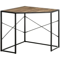 HOMCOM Corner Desk for Small Spaces, Small Computer Desk with Metal Frame, Space Saving Home Office Desk Workstation, Black(m-1)