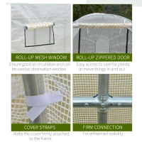 Outsunny 9.6' x 6.5' x 6.2' Walk-In Greenhouse w/ 2 Doors & Windows, White(m-6)