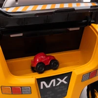 Qaba 12V Kids Ride on Forklift Car with Tent, 360° Rotation Electric Ride On Excavator w/ Liftable Fork and Pallet, Music(m-9)