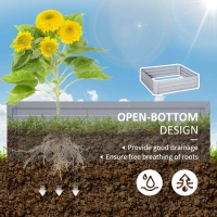 Outsunny 2pc 29" Elevated Herb & Vegetable Planting Box Kit w/ Versatile Uses, Gray(m-5)