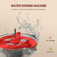 Soozier Foldable Rower Machine, Water Rowing Machine with Wheels, LCD Monitor and Tablet Holder for Cardio Training, Red(m-4)