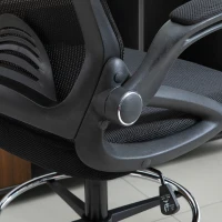 Vinsetto Adjustable Drafting Chair Tall Office Stand-Up Chair with Flip-up Armrest and Foot Ring, 360° Swivel, Black(m-9)