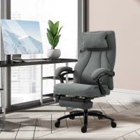 Vinsetto High-Back Massage Office Chair, Swivel Reclining Chair with 2-Point Vibration Removable Headrest, USB Power and Adjustable Height, Grey(m-1)