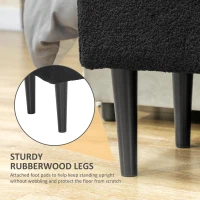 HOMCOM Modern Storage Bench, Ottoman with Storage and Lamb's Wool Upholstery for Living Room, Bedroom, Black(m-5)