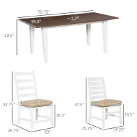 Outsunny Patio Dining Set for 6, Outdoor Furniture Set with a Table & Chairs, Cushions, Umbrella Hole for Garden, Backyard, or Poolside, Beige(m-3)