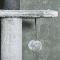 PawHut 89"-100" Floor to Ceiling Cat Tree w/ Hammock, Scratching Posts, Condo, Perches, Toy Ball, Anti-tip Kit, Grey(m-10)