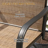 Outsunny Outdoor Bar Stools Set of 2, 360° Swivel Bar Height Chairs, 26.75" x 29.5" x 48.5", Brown(m-6)