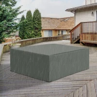Outsunny Patio Furniture Covers, Waterproof, Windproof Anti-UV 600D Heavy Duty Oxford Fabric Outdoor Furniture Cover for Dining Table Chair Set, 108" x 80" x 35", Charcoal Grey(m-1)
