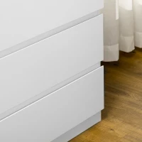 HOMCOM Dresser for Bedroom with 5 Drawers, Modern Chest of Drawers for Living Room, Closet, Hallway, White(m-10)