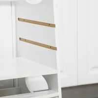 HOMCOM Toddler Tower Kitchen Helper with 3-Level Adjustable Height, Heavy-Duty Kids Step Stool with Safety Rail, White(m-9)