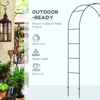 Outsunny 7.9FT Garden Arch Trellis, Metal Arch, Outdoor Garden Arbor for Climbing Plants, Wedding Decoration(m-6)