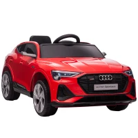 Aosom 12V Kids Electric Ride On Sports Car, Battery Powered Toy w/ Parent Remote Control, Safety Belt, LED Lights, Music, and Horn, for 3-5 Years Old, Red(m-2)